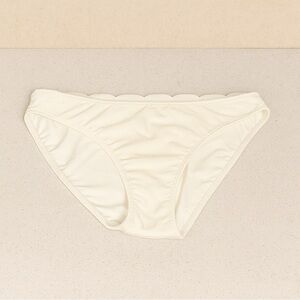 Vineyard Vines White Bikini Bottom Size L Scallop Trim Swimwear